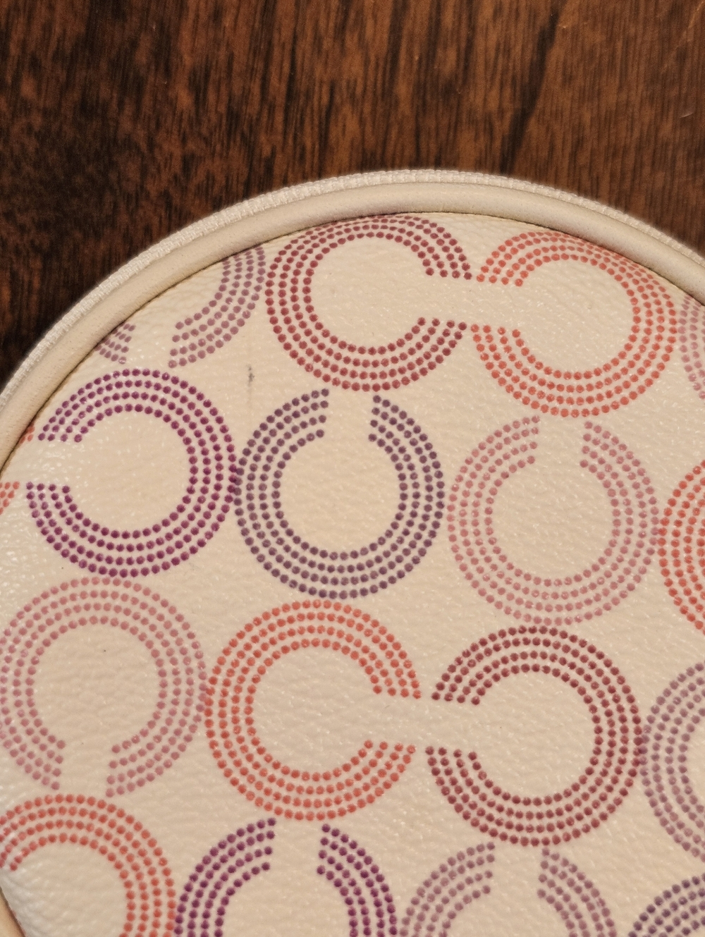 Coach Waverly Op Art Signature Coin Wallet In Cream Pink And Purple NWT - Picture 8 of 8